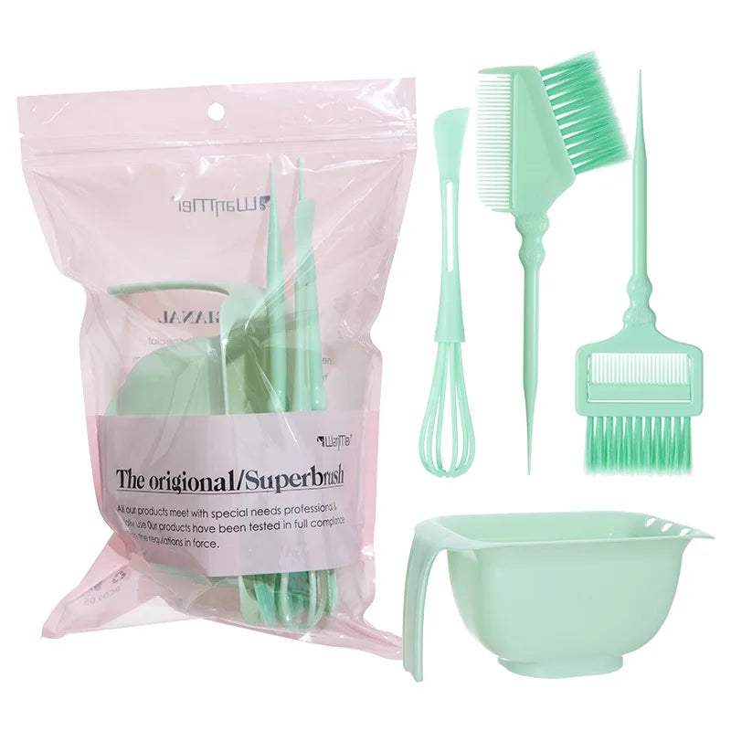 WANMEI All-in-One Hair Dye Kit – Reusable Salon Tools Set Hair Dye Tool Kit PLUSH cyan set
