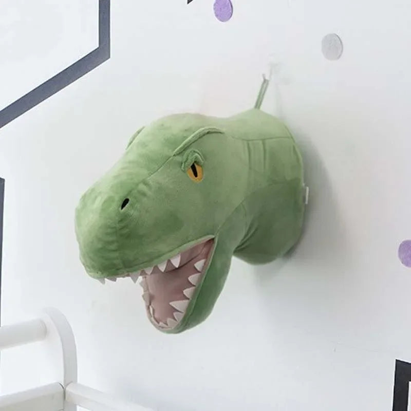 Plush Animal Head Wall Mount – Nursery & Kids Room Decor Plush Wall Mount PLUSH green 1