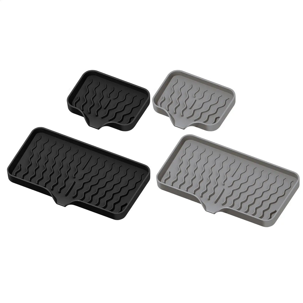 Silicone Sink Mat – Self-Draining Soap Dish & Sponge Holder Silicone Sink Mat PLUSH