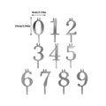Number Candles 0–9 Birthday Cake Toppers Set of 10 Birthday Cake Candles PLUSH sliver