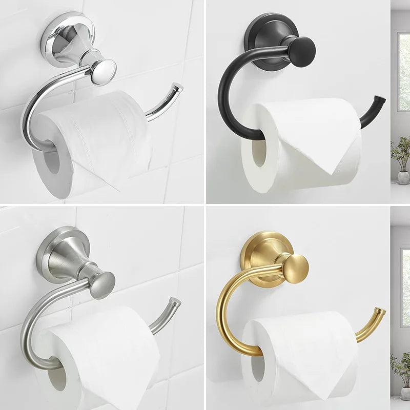 Wall Mounted Toilet Paper Holder – Rustproof Black Chrome Nickel Toilet Paper Holder PLUSH