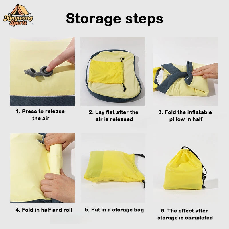 Ultralight Inflatable Camping Pillow – Washable Cover | Travel Inflatable Camping Pillow PLUSH