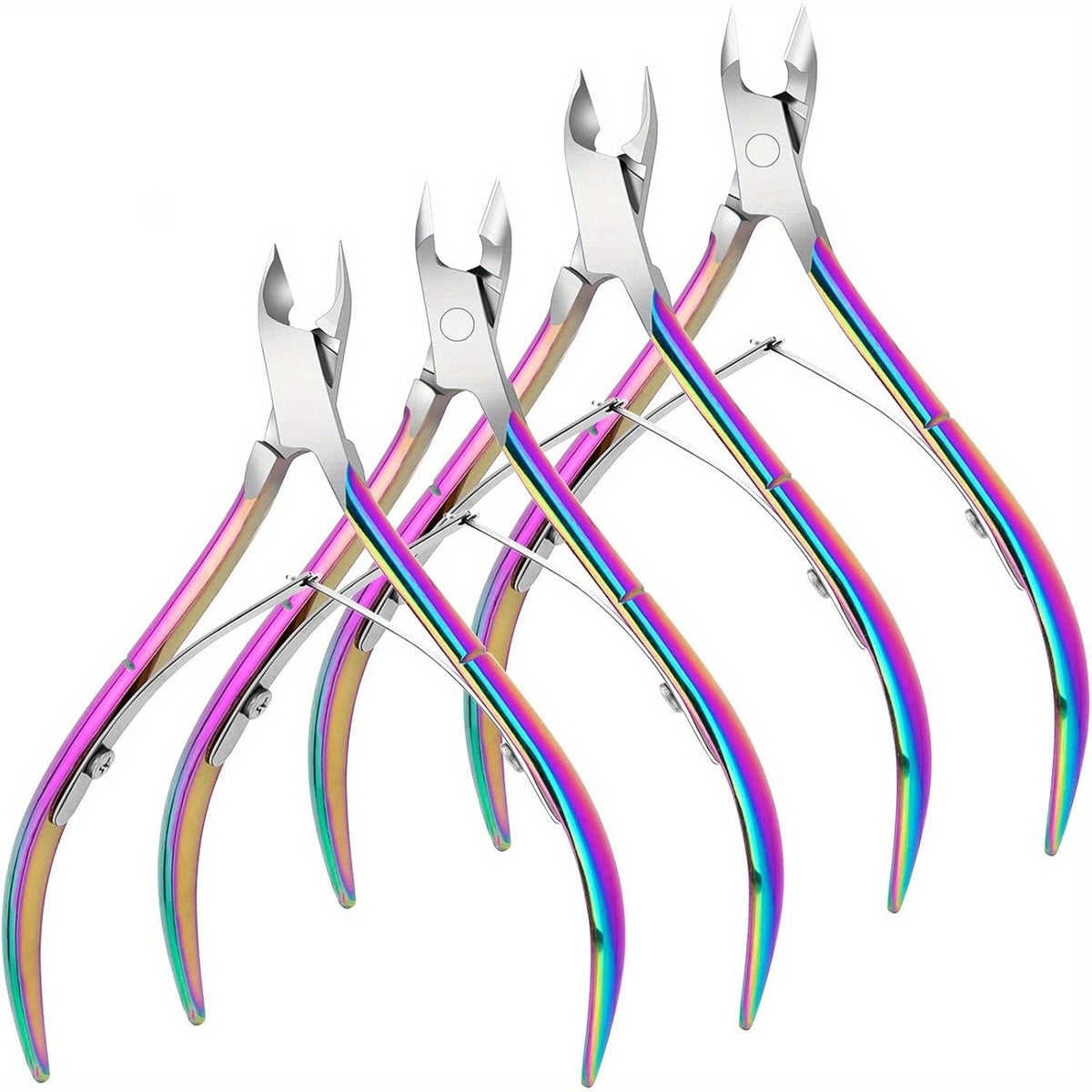 4-Piece Stainless Steel Cuticle Nipper Set | Dual Spring Nail Tool Cuticle Nipper Set PLUSH