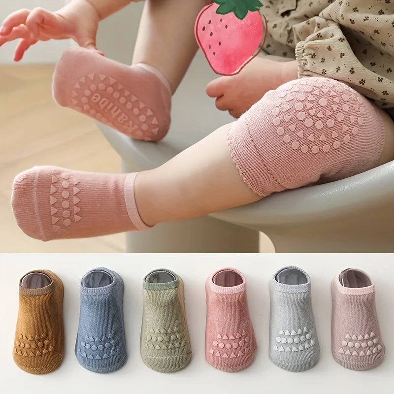 Baby Anti-Slip Floor Socks & Knee Pads Set – 2pcs Toddler Baby Floor Socks PLUSH