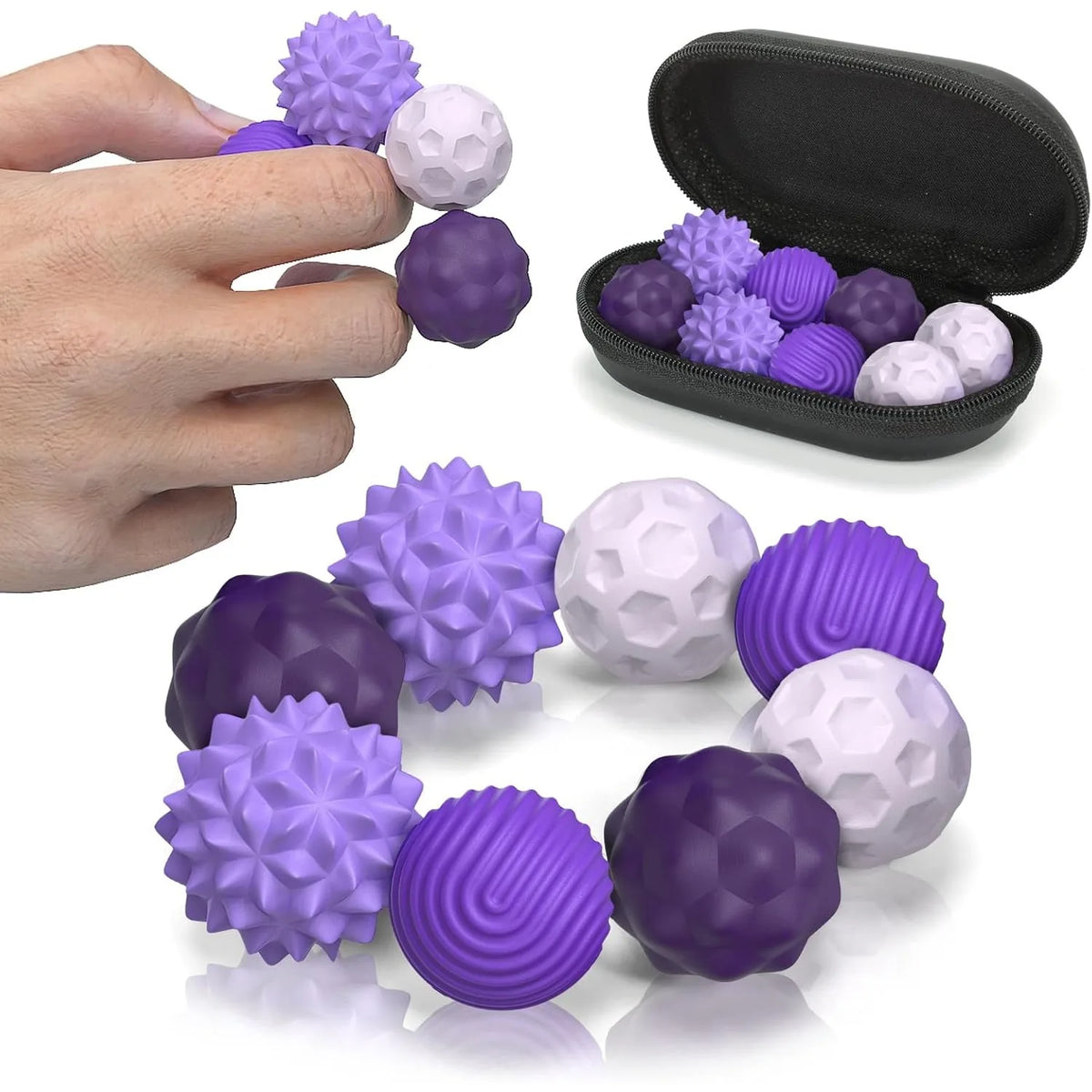Silicone Magnetic Fidget Balls – Sensory Stress Toys for Adults Magnetic Fidget Toy PLUSH 8PCS Purple 1