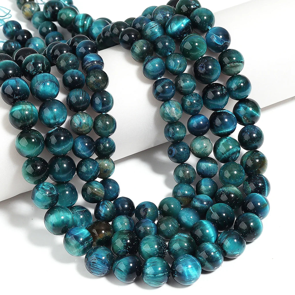 Blue Tiger's Eye Stone Beads 4–12mm | DIY Jewelry Spacers Stone Spacer Beads PLUSH