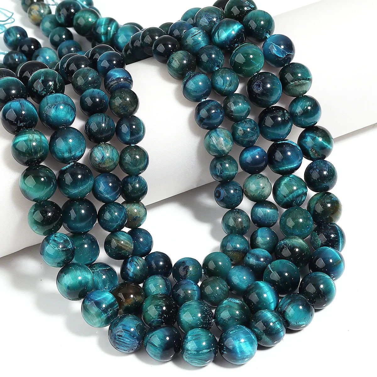Blue Tiger's Eye Stone Beads 4–12mm | DIY Jewelry Spacers Stone Spacer Beads PLUSH