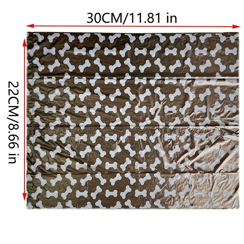 Leak-Proof Thickened Dog Waste Bags – Bone Print Design Dog Waste Bags PLUSH