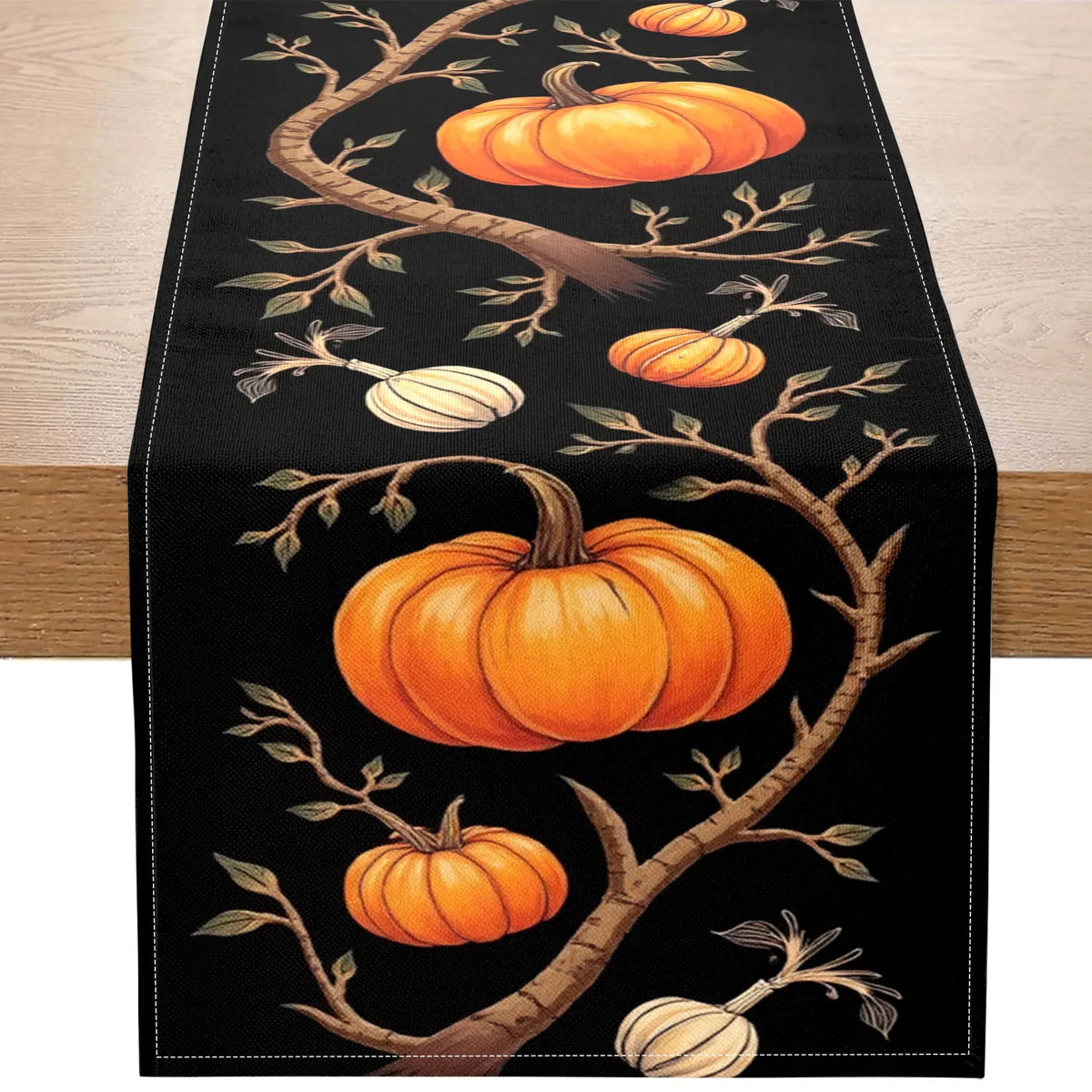 Autumn Pumpkin Table Runner – Fall & Thanksgiving Decor Table Runner PLUSH A 33X275Cm