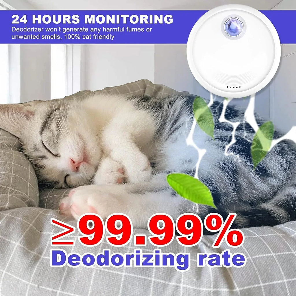 Smart Cat Litter Box Odor Eliminator & Air Purifier Pet Odor Purifier PLUSH