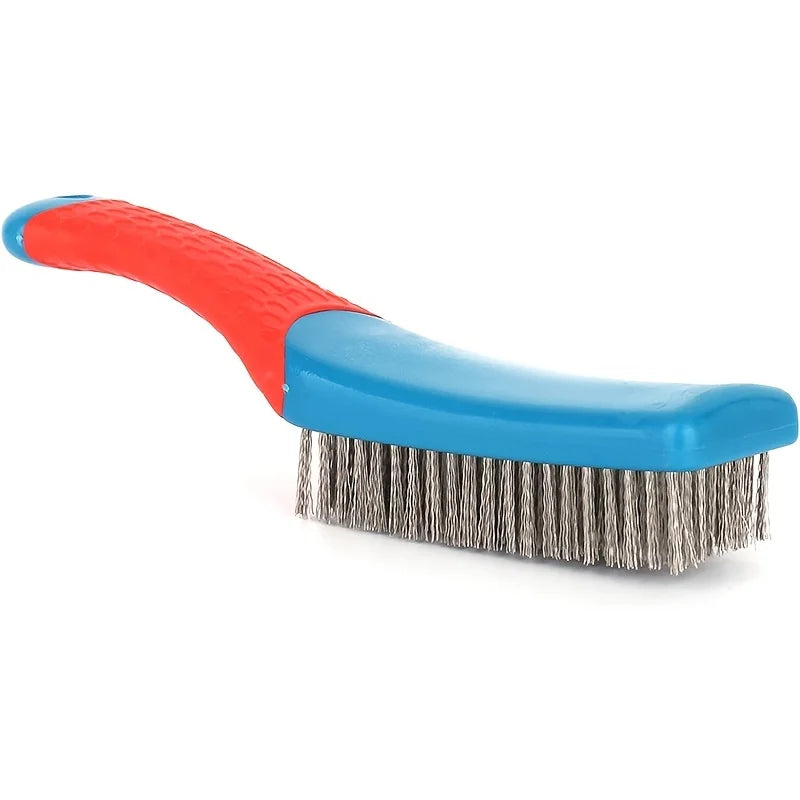 Heavy Duty Stainless Steel Wire Brush – Plastic Handle Wire Brush PLUSH Blue