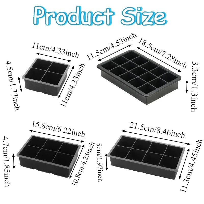 Silicone Ice Cube Tray Mold – Grid Design for DIY Ice Silicone Ice Tray PLUSH