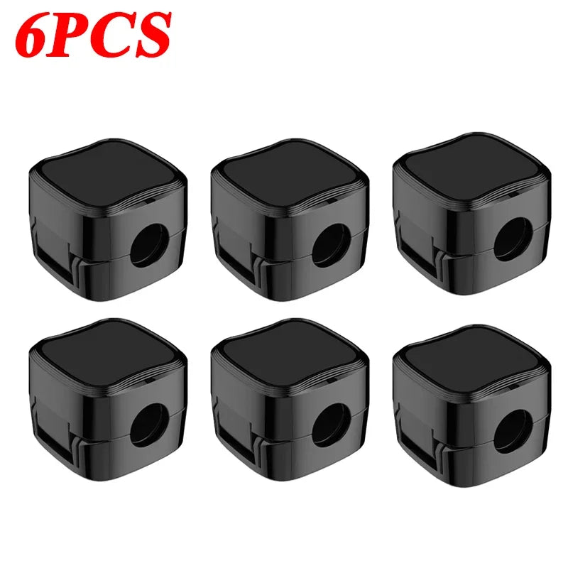 Magnetic Cable Clips Adhesive Wire & Cord Organizer for Desk Cable Organizer Clips PLUSH 6PCS Black