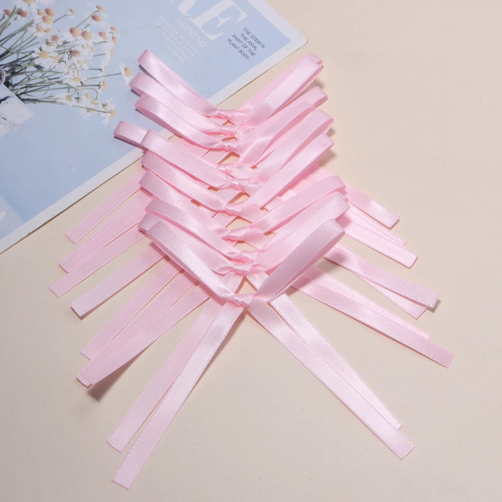 10pcs Ballet Ribbon Bows Handmade Colorful DIY Craft Bows Ribbon Bow Embellishments PLUSH pink