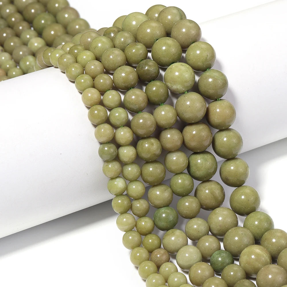 Dark Avocado Green Natural Stone Beads 6/8/10mm DIY Jewelry Natural Stone Beads PLUSH