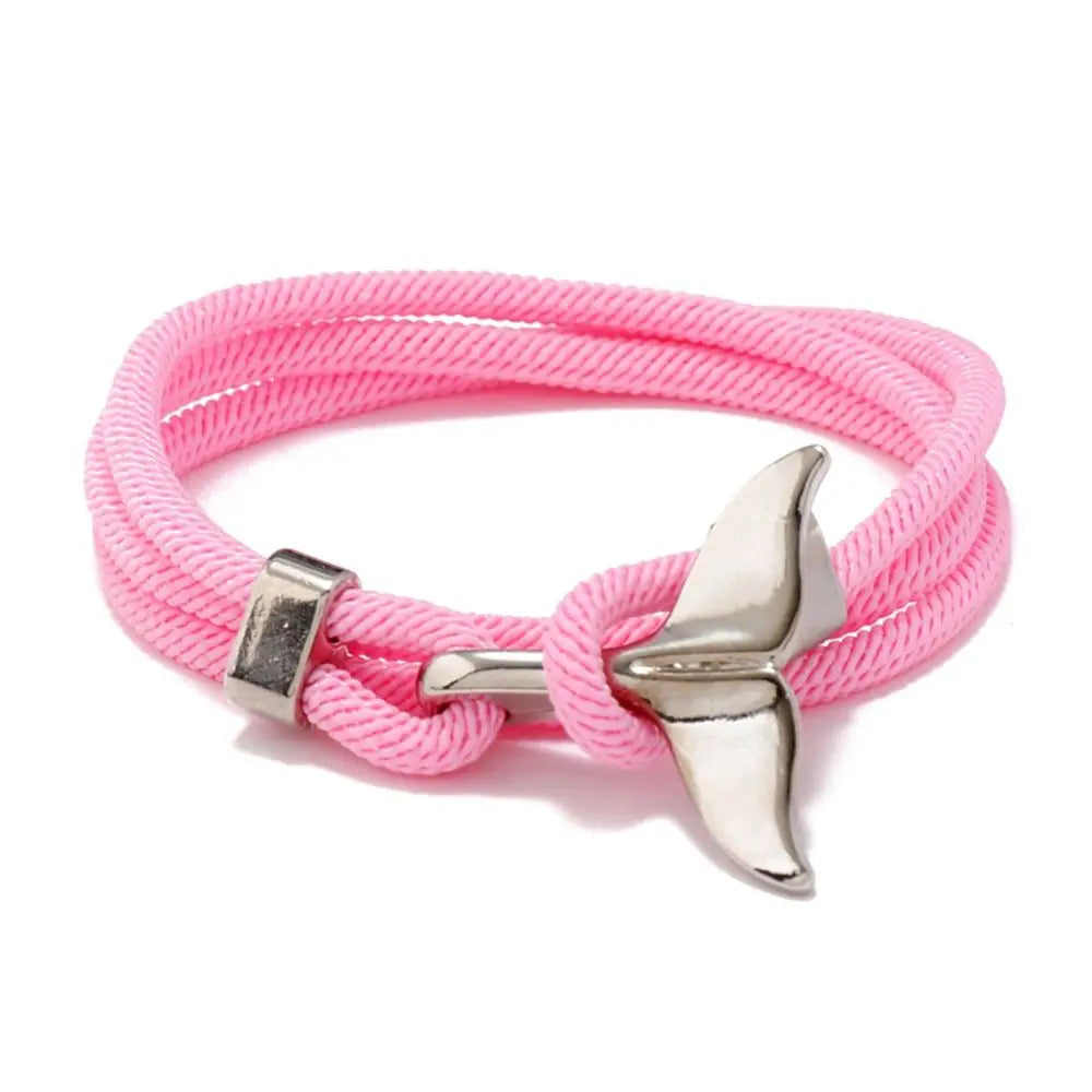 Whale Tail Braided Rope Charm Bracelet – Ocean Series Unisex