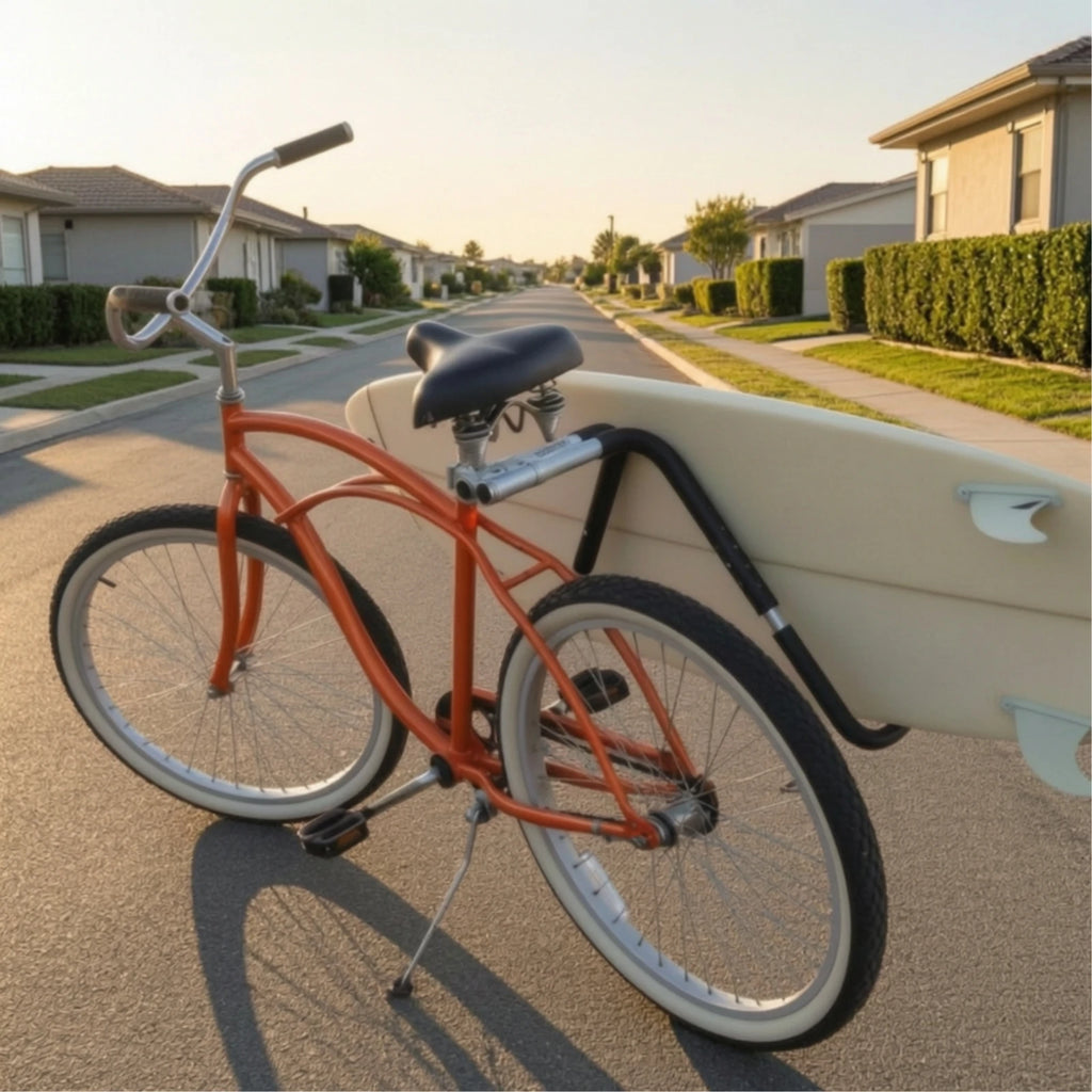 Bike Surfboard Rack | Quick-Release Clamp & Padded Carrier Bike Surfboard Carrier PLUSH