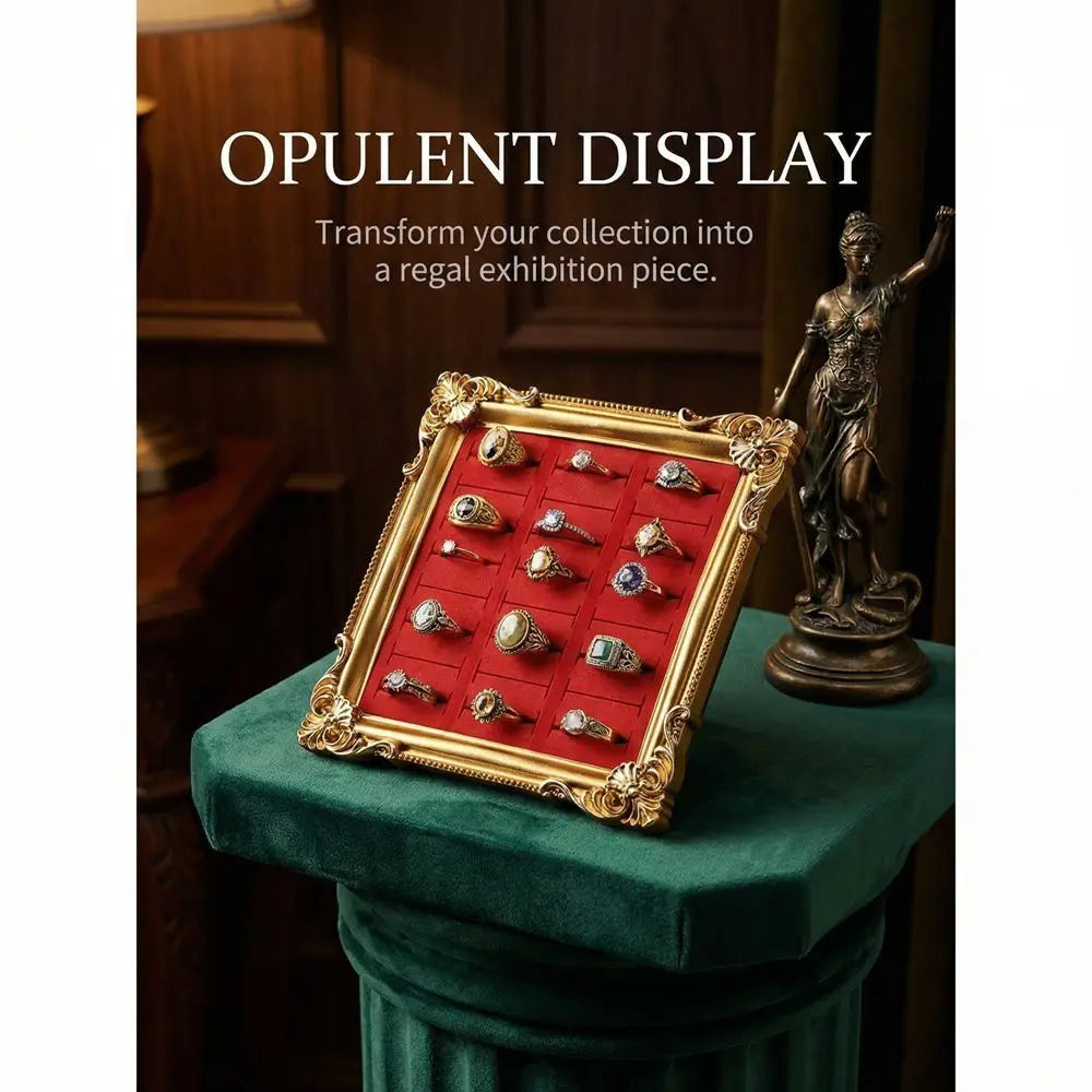 Vintage Gold Frame Wooden Ring & Jewelry Display Stand Jewelry Display Stand PLUSH