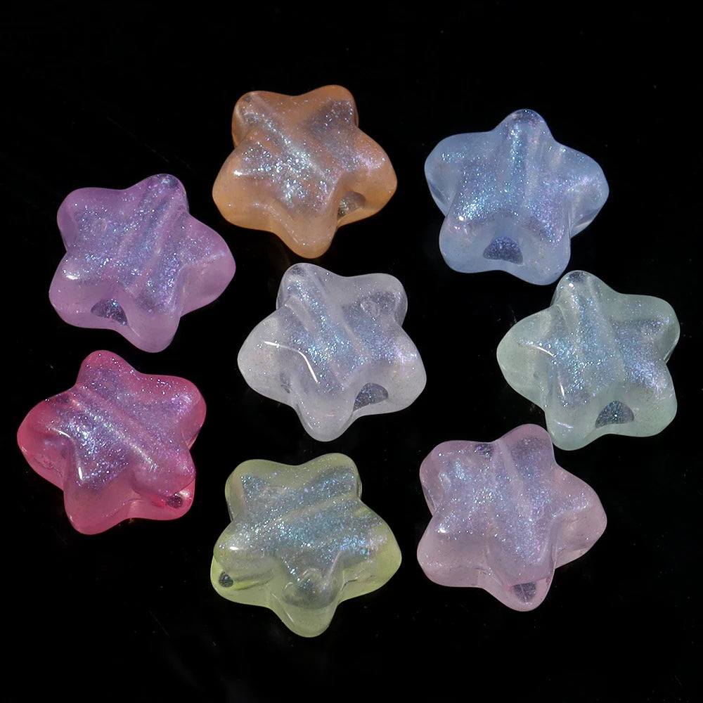 100pcs Acrylic Star Spacer Beads 10mm – DIY Jewelry Making Acrylic Spacer Beads PLUSH