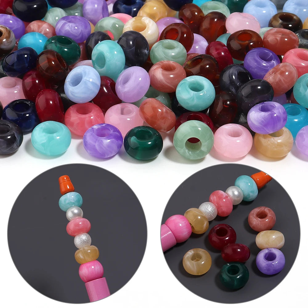 30pcs Wheel Shape Large Hole Acrylic Spacer Beads – DIY Jewelry Acrylic Spacer Beads PLUSH
