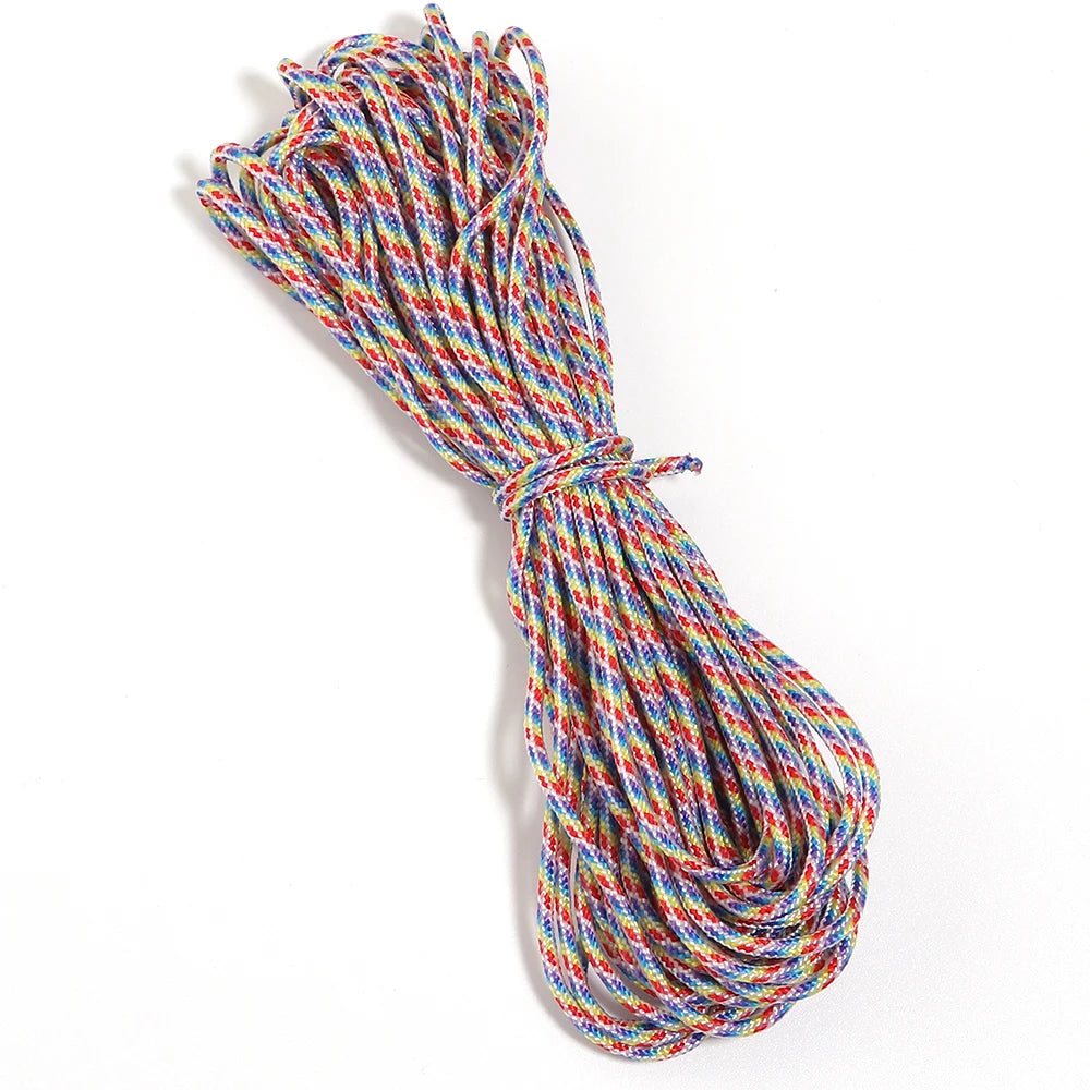 10 Yards 2mm Camouflage Polyester Braided Paracord DIY Cord Braided Paracord Rope PLUSH rainbow