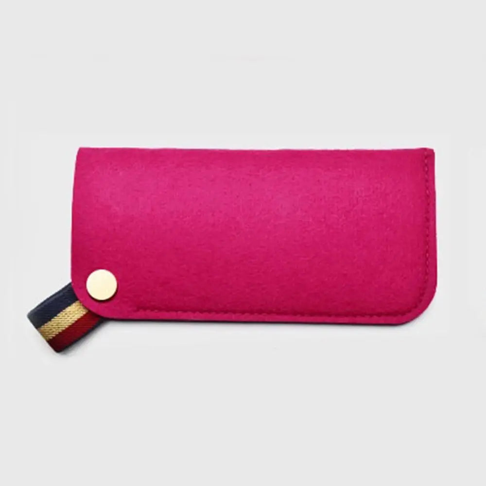 Soft Felt Glasses Bag – Portable Sunglasses Storage Pouch Eyewear Storage Bag PLUSH rose red