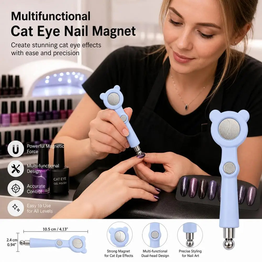 Bear Shape 5-in-1 Cat Eye Nail Magnet Tool | DIY Nail Art Nail Magnet Tool PLUSH