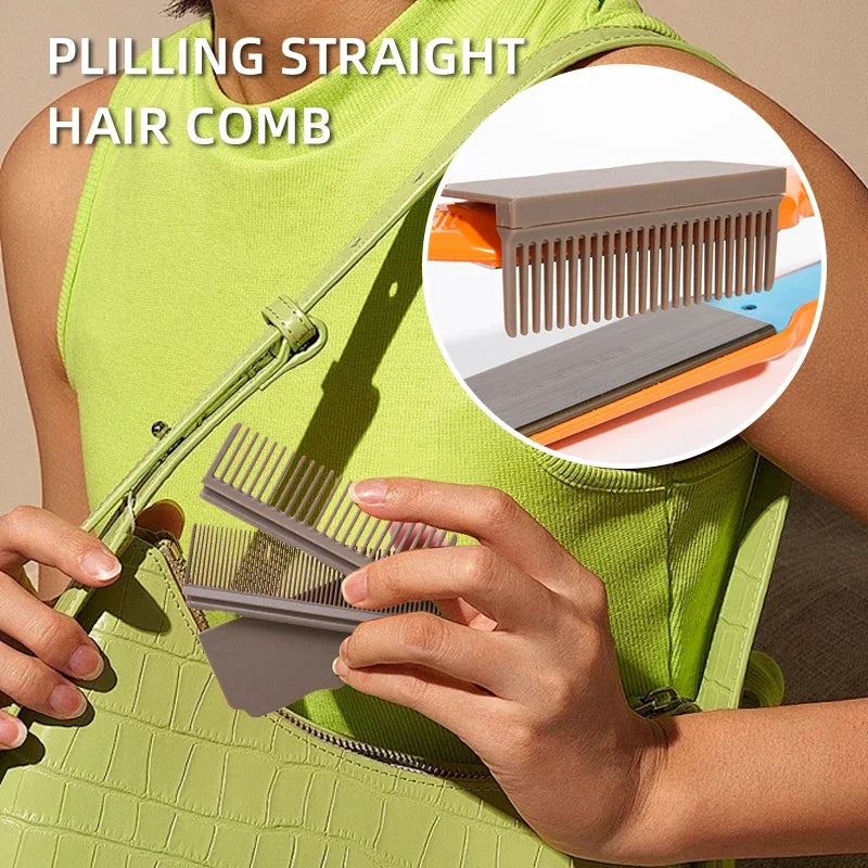 Flat Iron Comb Attachment – Clip-On Hair Straightener Comb Hair Styling Accessory PLUSH