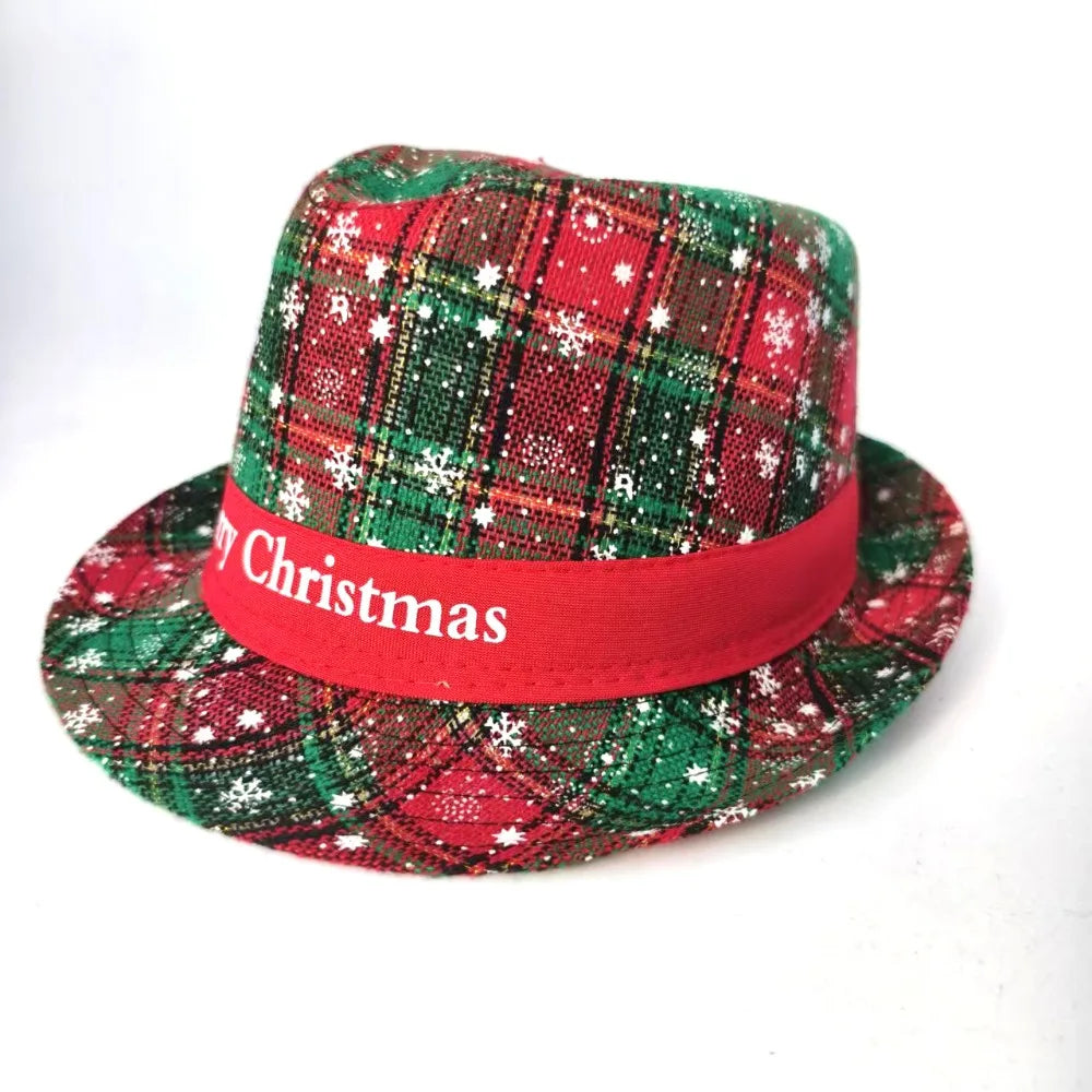 Sequin Christmas Cowboy Felt Top Hat – Holiday Party Accessory Holiday Party Hat PLUSH Style 7