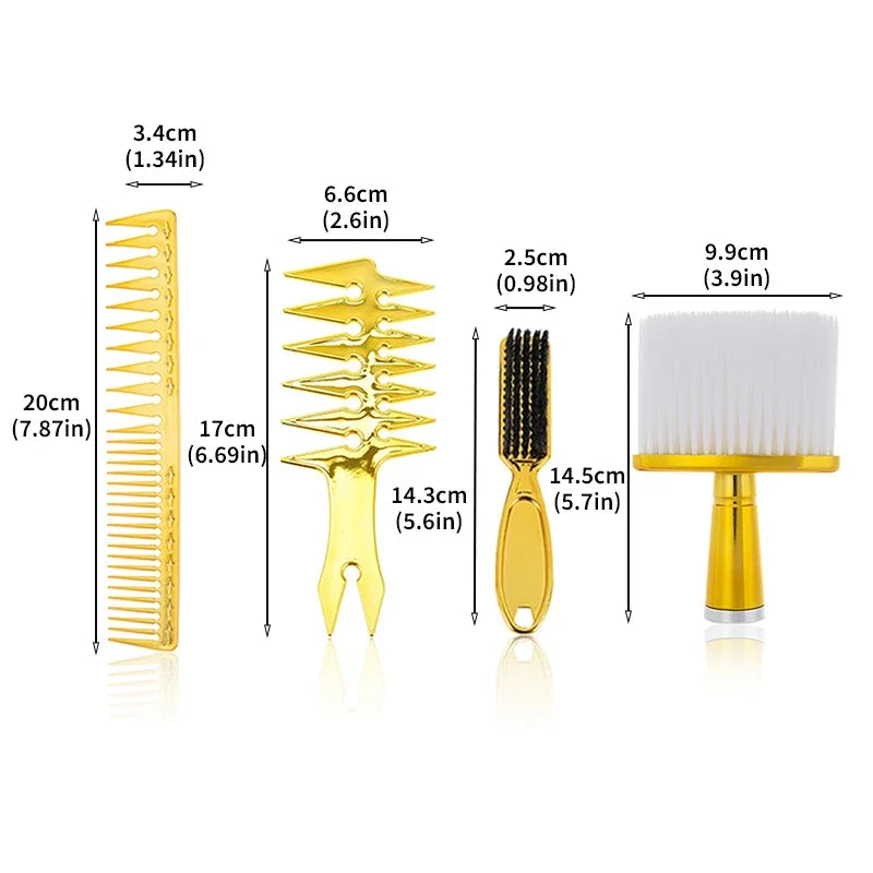 Professional Haircut Comb & Brush Set – 3pc/4pc Salon Kit Hair Styling Set PLUSH