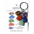 12 Constellation Zodiac Keychain | Polished Stone Birthstone Charm Zodiac Keychain PLUSH Aries
