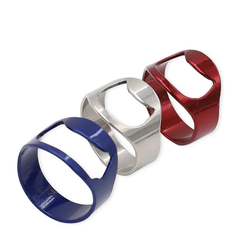Stainless Steel Finger Ring Bottle Opener – 1 or 3 Pack Bottle Opener Ring PLUSH 3pcs