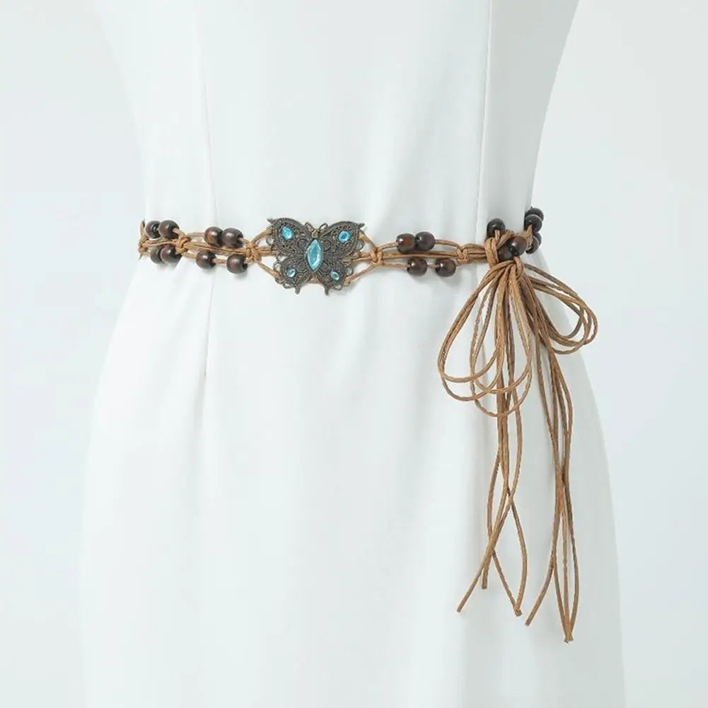 Vintage Bohemian Woven Waist Belt – Ethnic Boho Chain Woven Waist Belt PLUSH