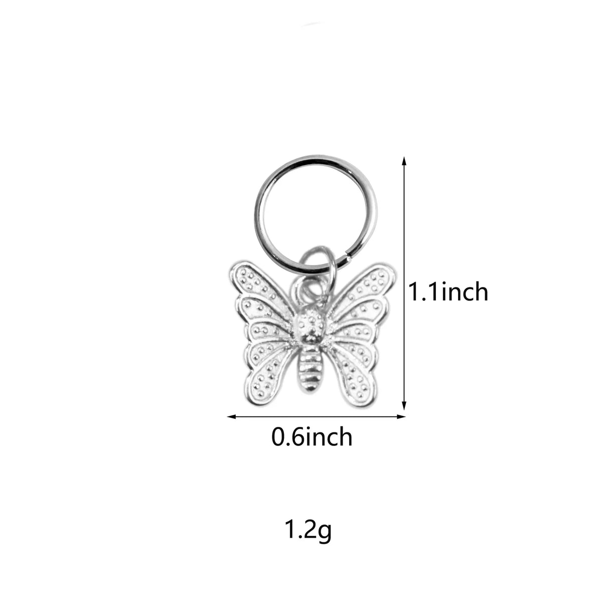 Golden Butterfly Dreadlock Beads Hair Rings – 10pcs Set Dreadlock Hair Beads PLUSH 10Pcs Silver