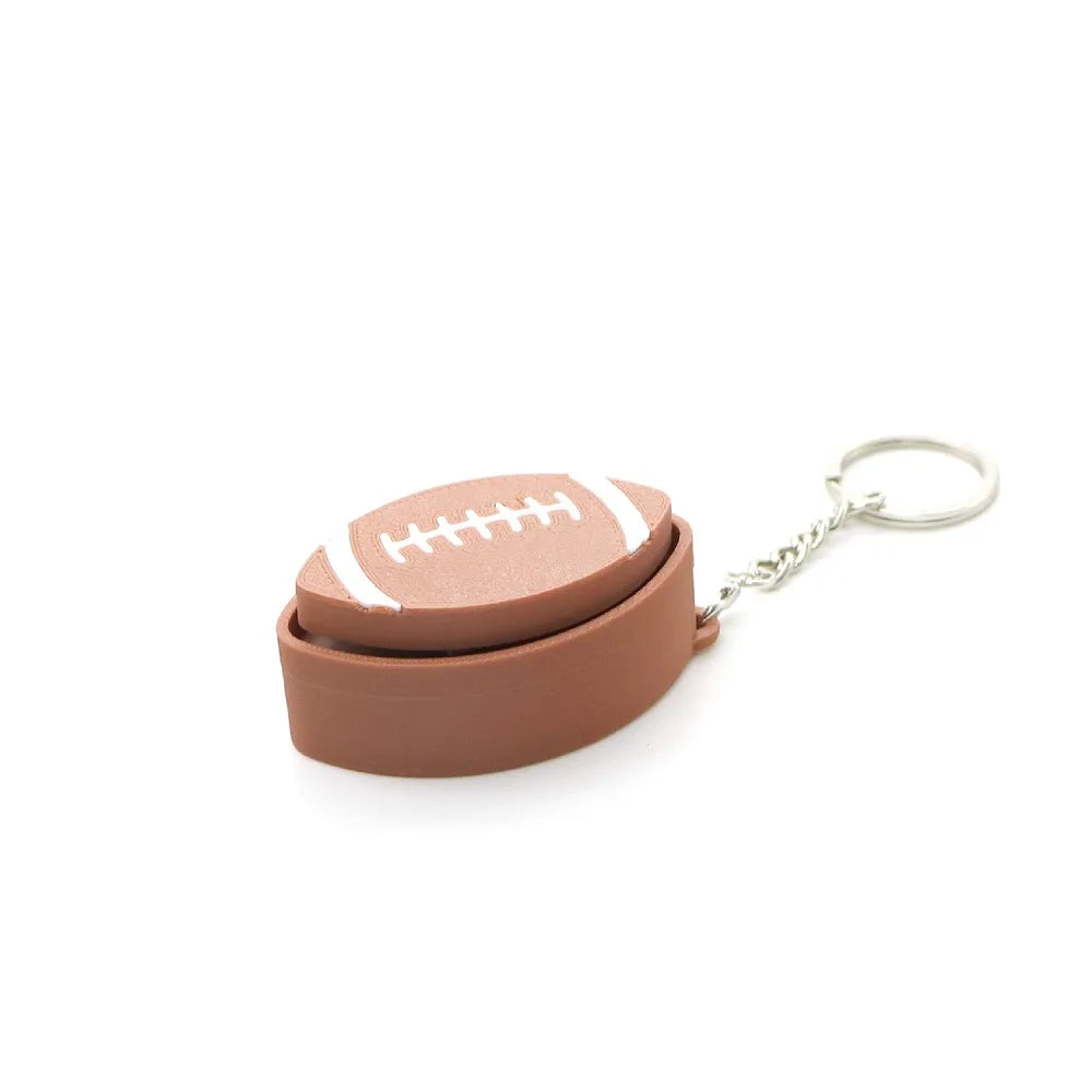Sports Ball Clicker Keychain – Basketball Football Tennis Novelty Keychain PLUSH Style B