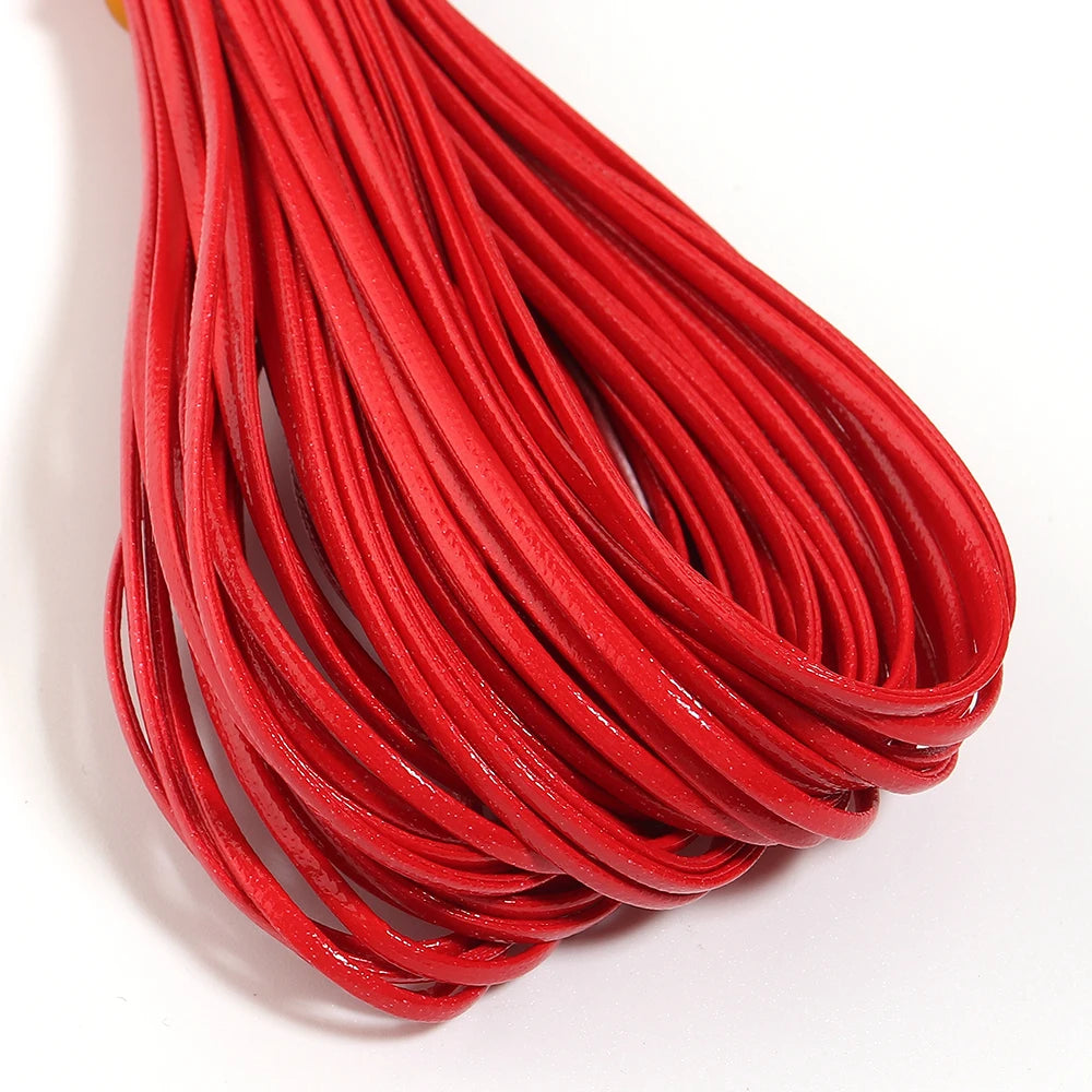 50 Yards 2mm Flat Faux Leather Cord – Multicolor DIY Crafts Leather Craft Cord PLUSH red