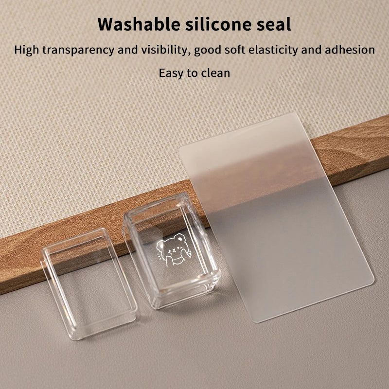 Clear Jelly Nail Art Stamper & Scraper | Rectangular Silicone Nail Art Stamper PLUSH