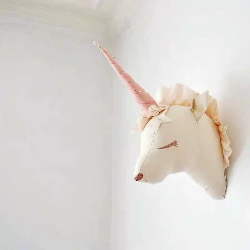 Nordic Animal Head Linen Wall Hanging – Kids Nursery Decor Nursery Wall Hanging PLUSH