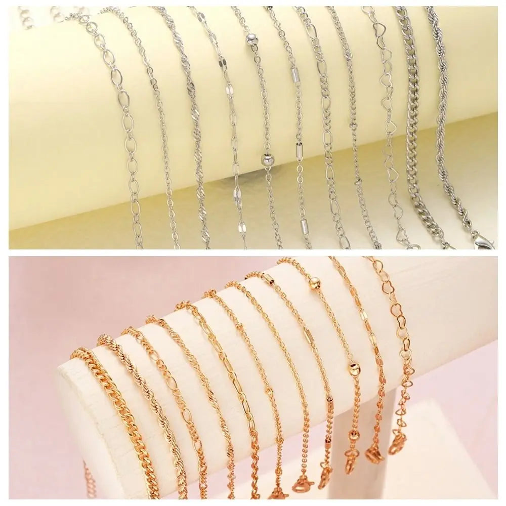 11-Piece Boho Bracelet Set – Twist Cuban Chain Multilayer Bangles Boho Bracelet Set PLUSH