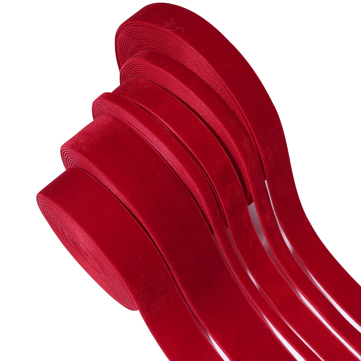 Red Velvet Ribbon Single Face 5–10 Yards | DIY Gift Wrap Velvet Craft Ribbon PLUSH