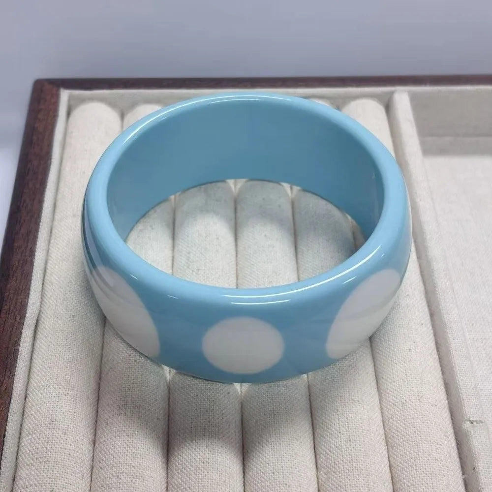 Vintage Resin Polka Dot Bangle – Punk Stackable Cuff Bracelet Cuff Bangle Bracelet PLUSH Style G
