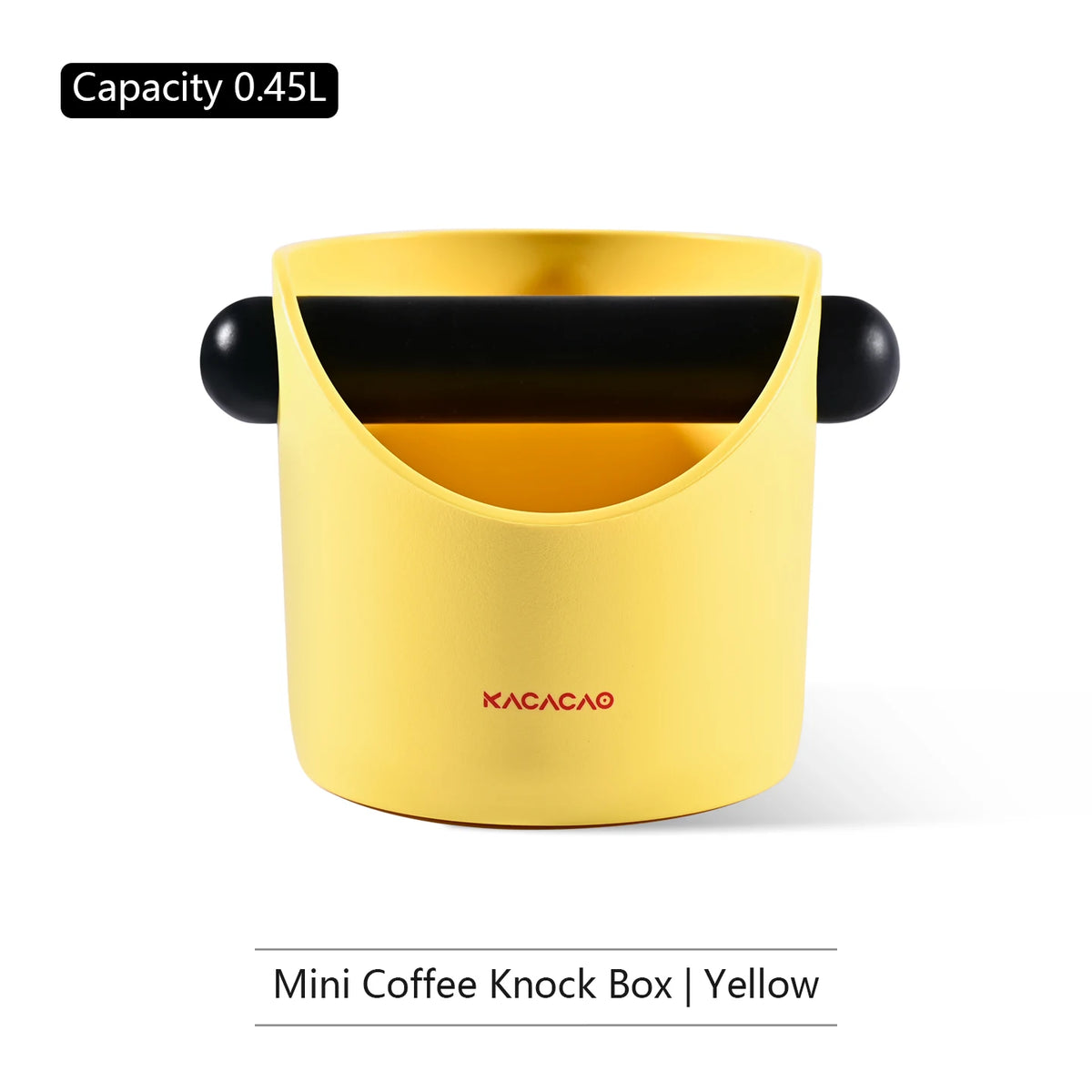 KACACAO Anti-Slip Coffee Knock Box – Espresso Grind Dump Bin Coffee Knock Box PLUSH Yellow