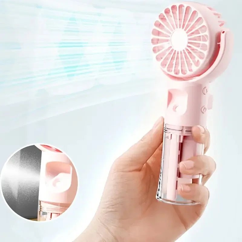 Portable USB Handheld Misting Fan – Mini Travel & Outdoor Fan Handheld Misting Fan PLUSH