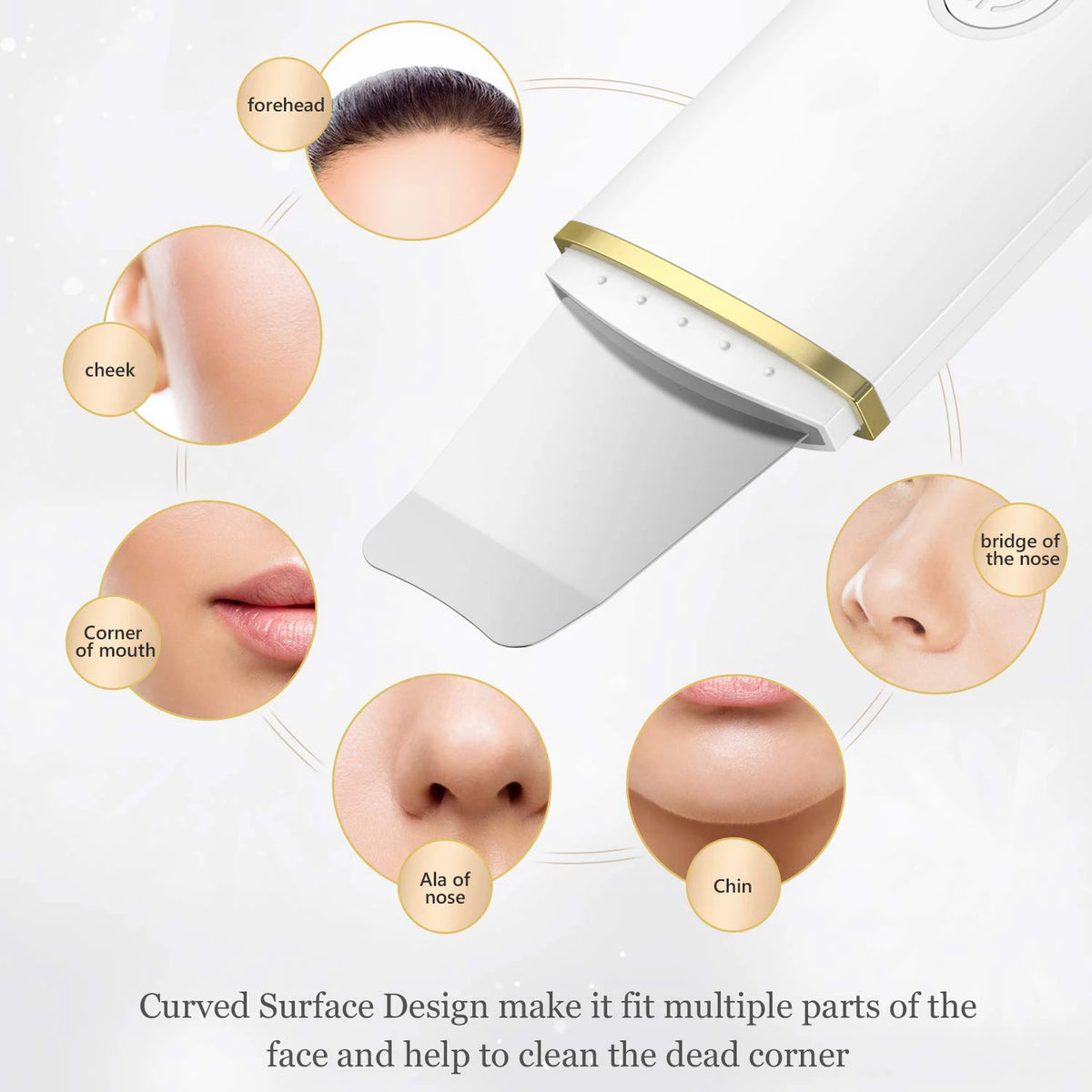 Ultrasonic Skin Scrubber Face Spatula – 4-Mode Pore Cleaner Facial Cleansing Device PLUSH