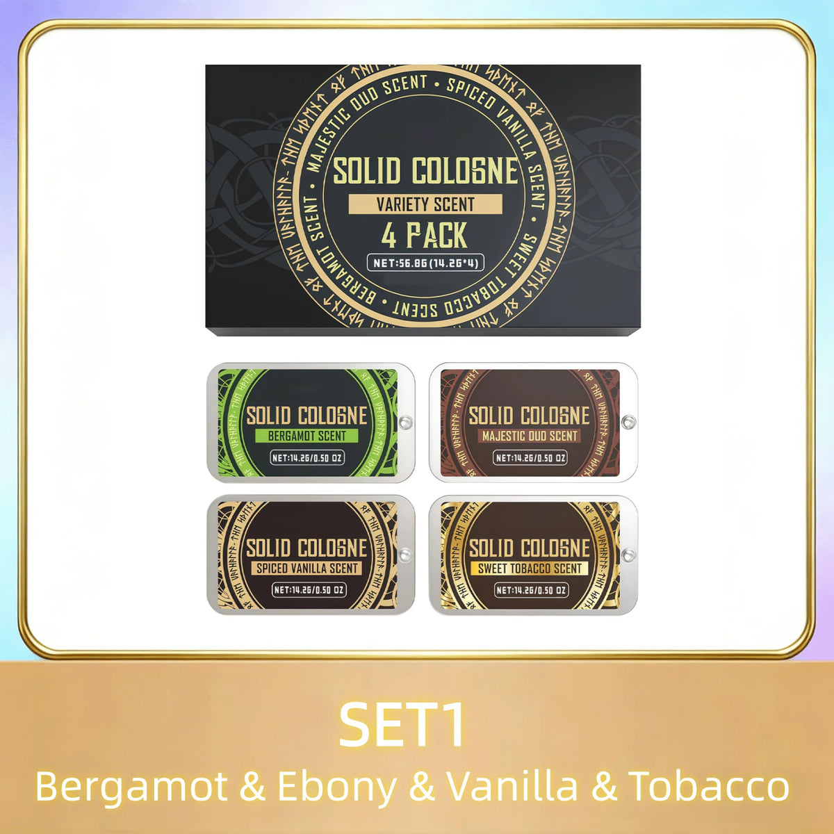 Men's Solid Cologne Balm Set – 8 Scents Pocket Perfume Solid Cologne Balm PLUSH SET 1