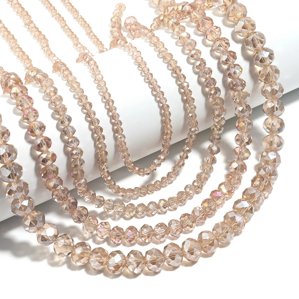Champagne AB Faceted Crystal Glass Spacer Beads – DIY Jewelry Crystal Glass Beads PLUSH