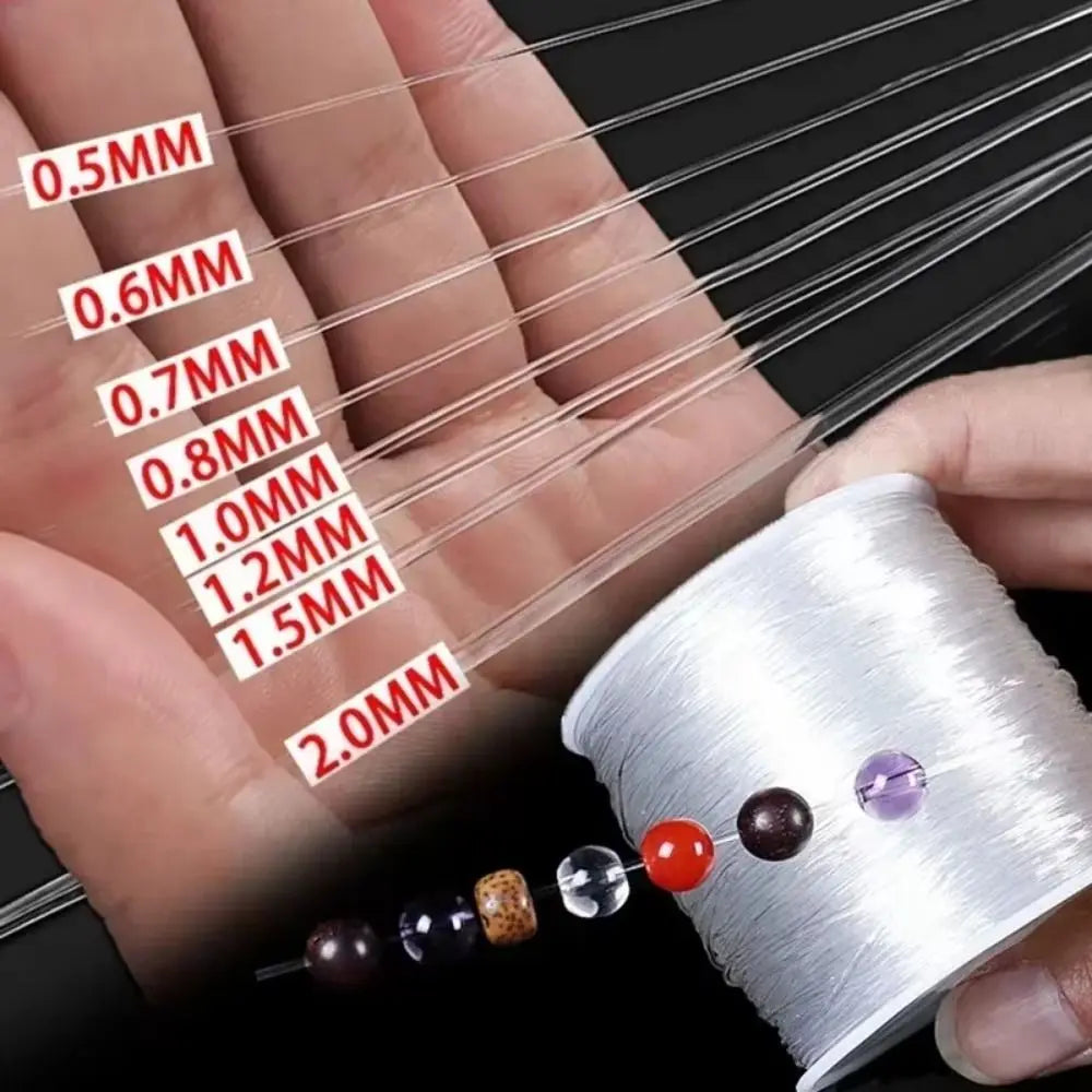 Elastic Crystal Cord 0.4–2mm Clear Stretch Beading Thread 100m Beading Cord PLUSH