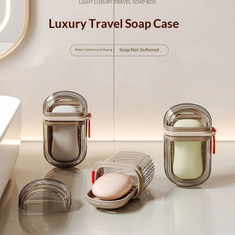 Portable Leak-Proof Travel Soap Box with Lid & Drain Hole Travel Soap Box PLUSH