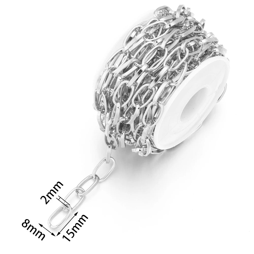 5 Yards Aluminum Cable Chain Gold Silver – DIY Jewelry Making Jewelry Chain PLUSH Silver 2mm
