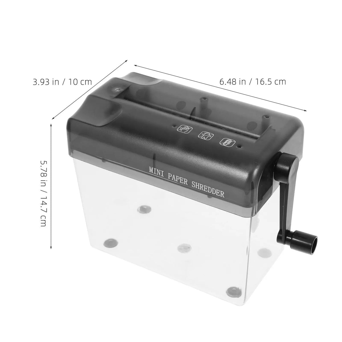 Manual Hand Crank Desktop Paper Shredder – Cross-Cut Home & Office Manual Paper Shredder PLUSH Black